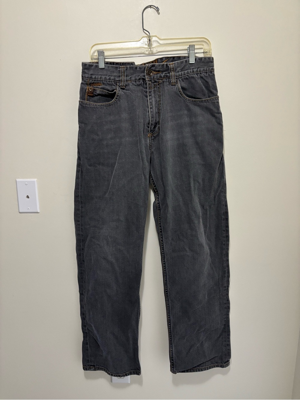 Vintage Billabong Washed Gray Straight-Leg Denim Jeans (Size 32 x 32)